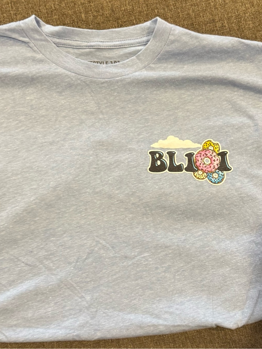 Light Blue BL102 Donut Graphic Short Sleeve Tee